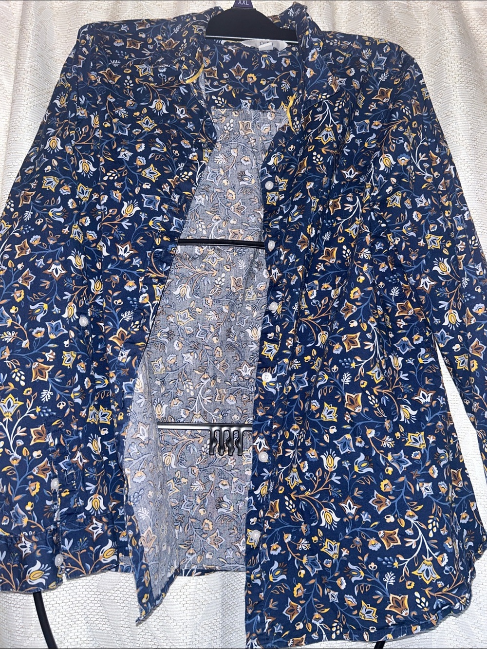 croft & barrow Navy Floral-Print Sport Coat with Gold Accents